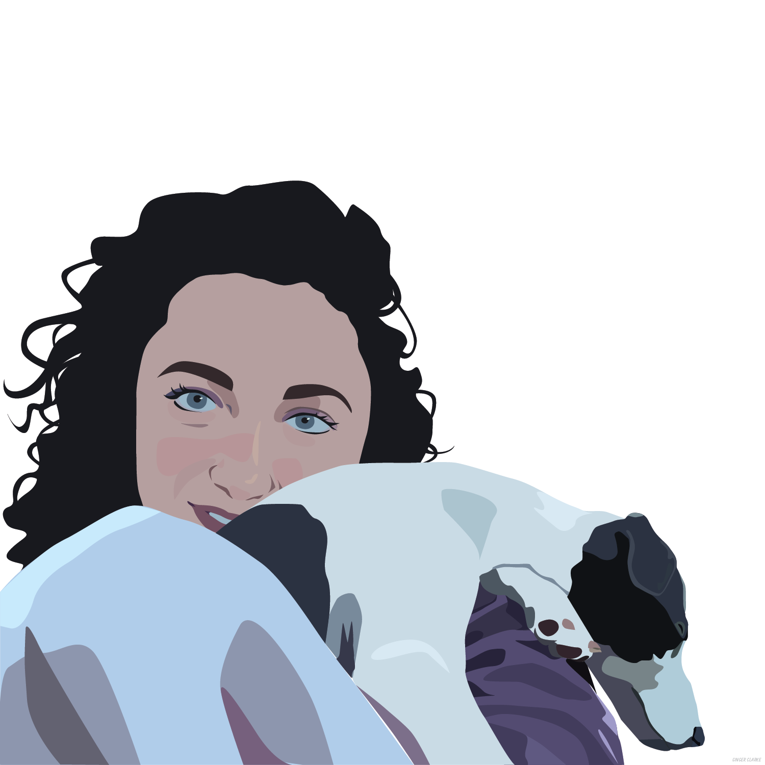 A vector drawing of Sarah from the Youtube channel 'Lets Talk About Stuff'