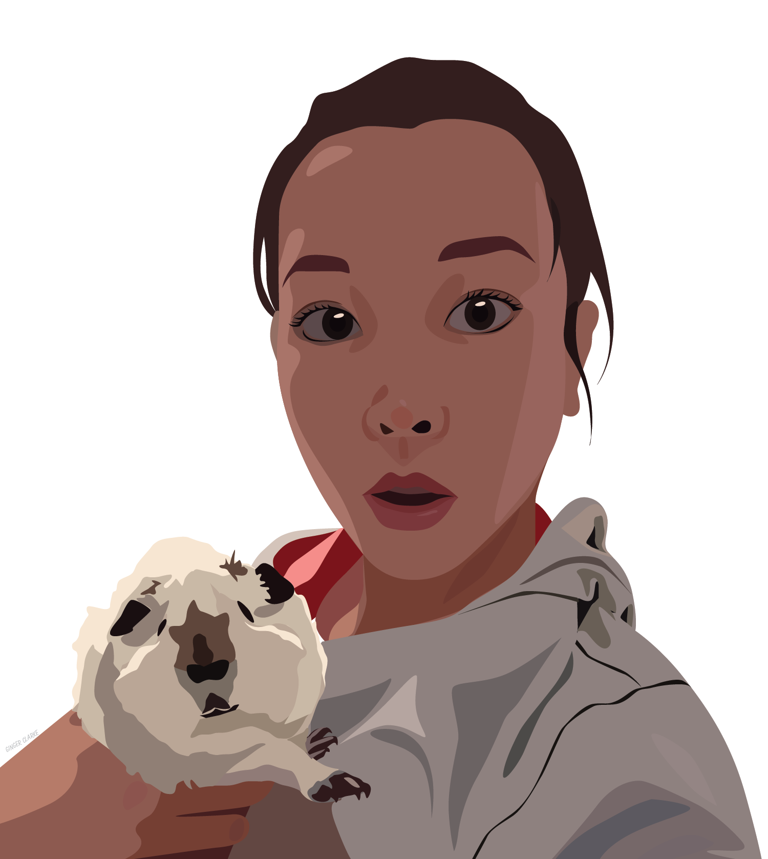 A vector drawing of Austin, covered in glitter after attending a Pride parade